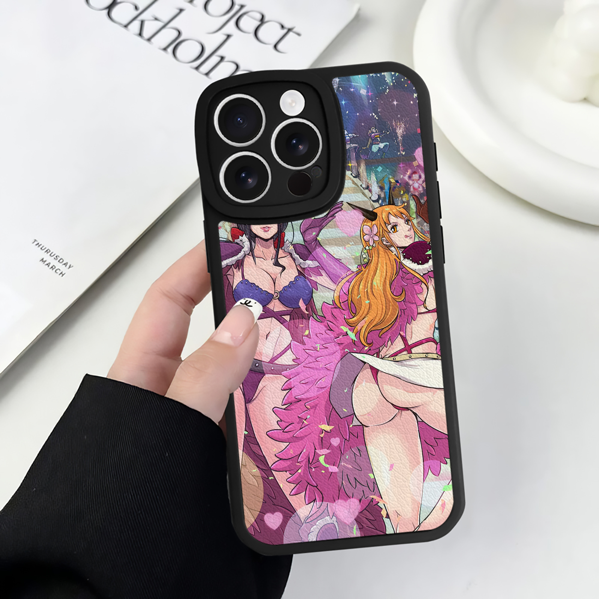 （画像用） ワンピース ONE PIECE 【iPhone 16シリーズ対応】シリコンスマホケース（レザー調） 材質：シリコン